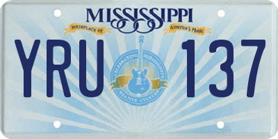 MS license plate YRU137