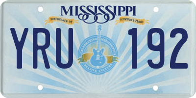 MS license plate YRU192