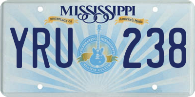 MS license plate YRU238