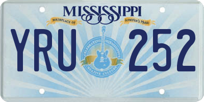MS license plate YRU252