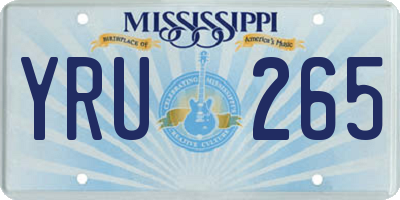 MS license plate YRU265