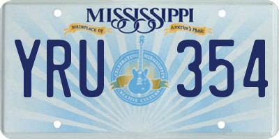 MS license plate YRU354