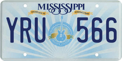 MS license plate YRU566
