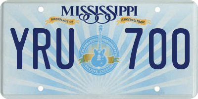 MS license plate YRU700