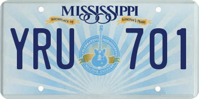 MS license plate YRU701