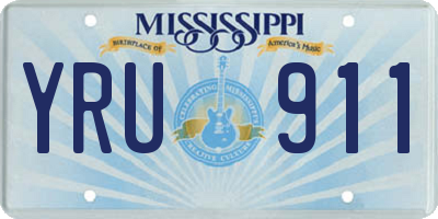 MS license plate YRU911