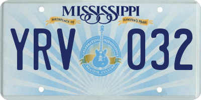 MS license plate YRV032