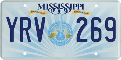 MS license plate YRV269