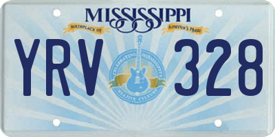 MS license plate YRV328