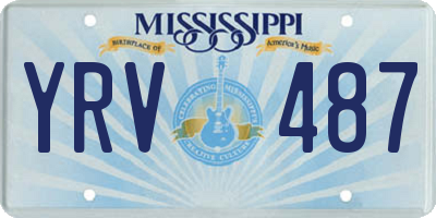 MS license plate YRV487