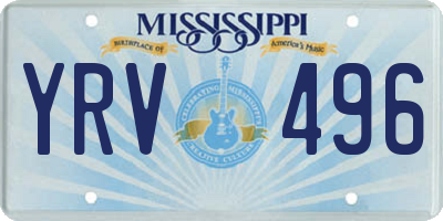 MS license plate YRV496
