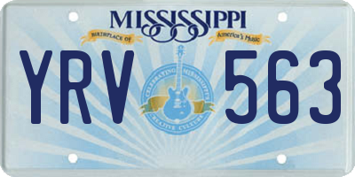 MS license plate YRV563