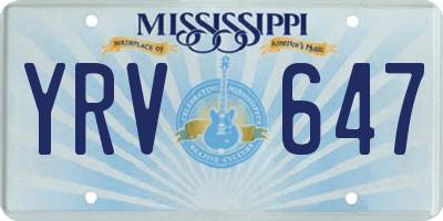 MS license plate YRV647