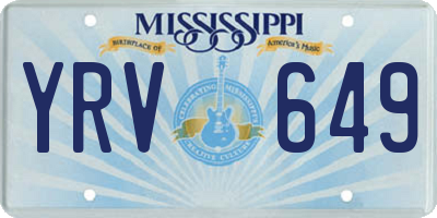 MS license plate YRV649