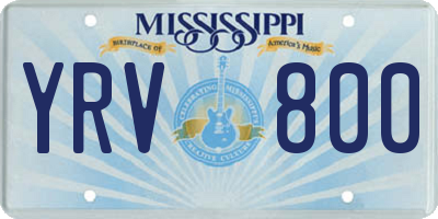 MS license plate YRV800