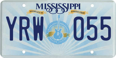 MS license plate YRW055
