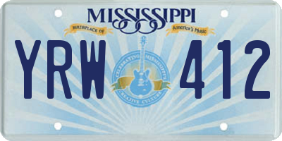 MS license plate YRW412