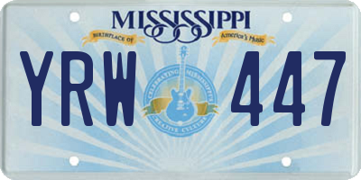 MS license plate YRW447