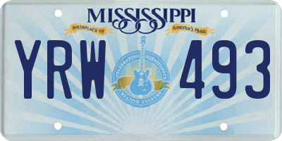 MS license plate YRW493