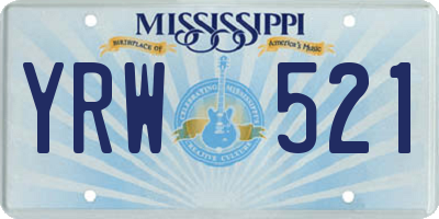 MS license plate YRW521