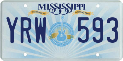MS license plate YRW593