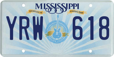 MS license plate YRW618