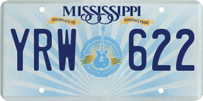 MS license plate YRW622