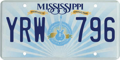 MS license plate YRW796