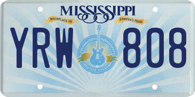 MS license plate YRW808