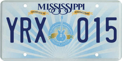 MS license plate YRX015