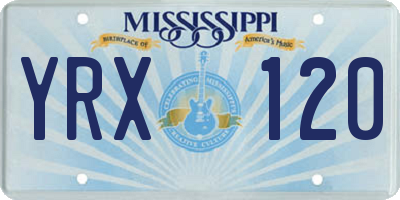 MS license plate YRX120