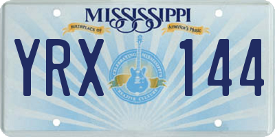 MS license plate YRX144