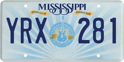 MS license plate YRX281