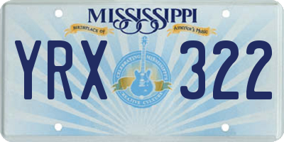 MS license plate YRX322