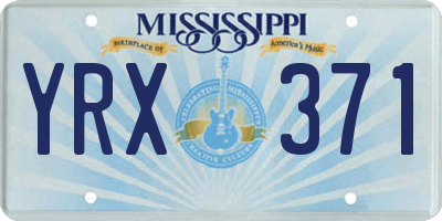 MS license plate YRX371