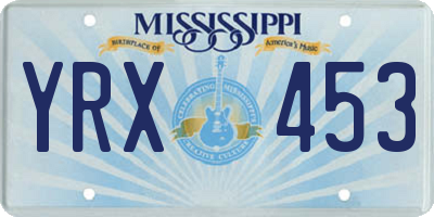 MS license plate YRX453
