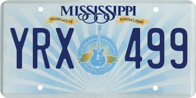 MS license plate YRX499