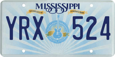 MS license plate YRX524