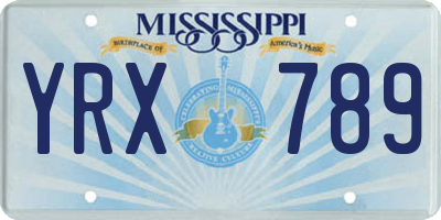 MS license plate YRX789
