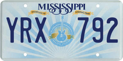 MS license plate YRX792