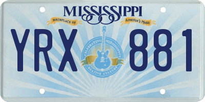 MS license plate YRX881