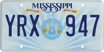 MS license plate YRX947
