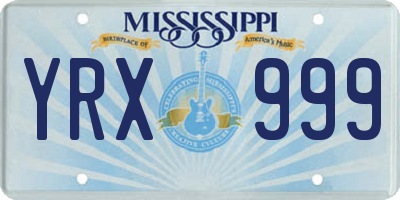 MS license plate YRX999