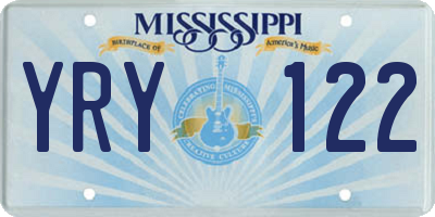 MS license plate YRY122