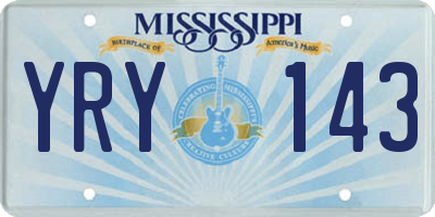 MS license plate YRY143