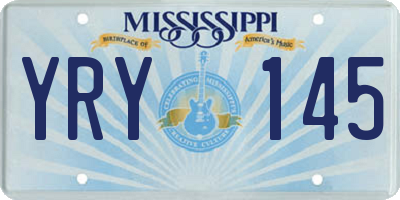 MS license plate YRY145