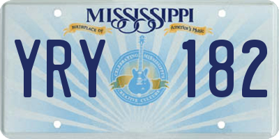 MS license plate YRY182