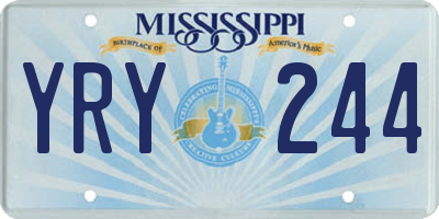 MS license plate YRY244
