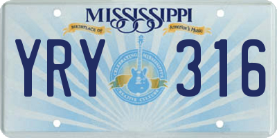 MS license plate YRY316