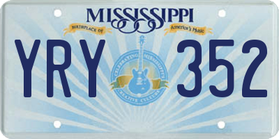 MS license plate YRY352